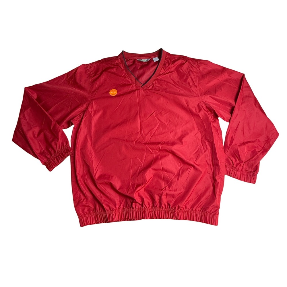 IZOD Golf Xtreme Function Pullover Windbreaker UPF 50 Sun Control Real Red L